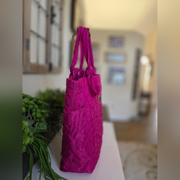 Y2K Marc By Marc Jacobs Large  Quilted Hot Pink Tote Bag - Picture 5 of 13